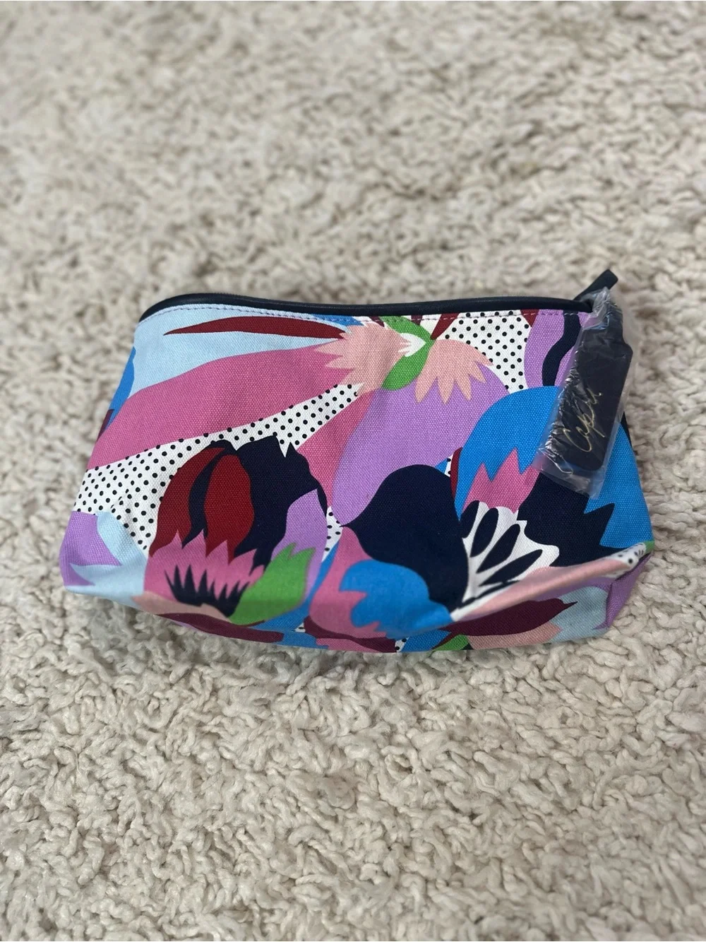 Floral Print Cosmetic Pouch in Multicolor